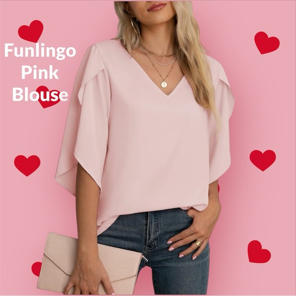 Funlingo Tops - 🌸 Funlingo Pink Blouse XL 🌸